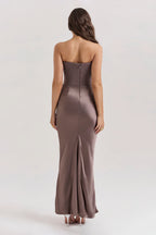 Emily Vestido Maxi Drapado Sin Tirantes