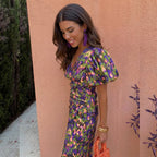 Salobreña™ | Vestido midi estampado escultural
