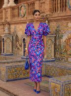 Salobreña™ | Vestido midi estampado escultural