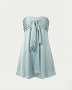 Vestido "Aguamarina"  Mini Satinado