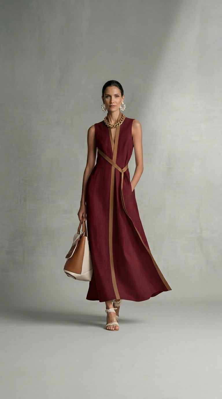 ELIRA | Vestido Lino Esculpido