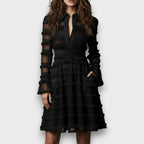 Parisa – Vestido midi con flecos transparentes