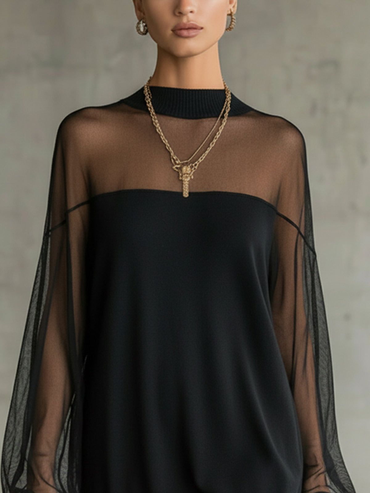 Aveline | Vestido Negro de Voile Luxe