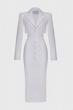 Bernice Vestido Blazer Midi con Corte y Espalda Descubierta