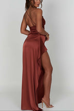 Emberly Vestido Maxi de Un Solo Hombro con Abertura Alta