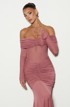 Vestido largo Arlena - Marrón rosa