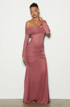 Vestido largo Arlena - Marrón rosa