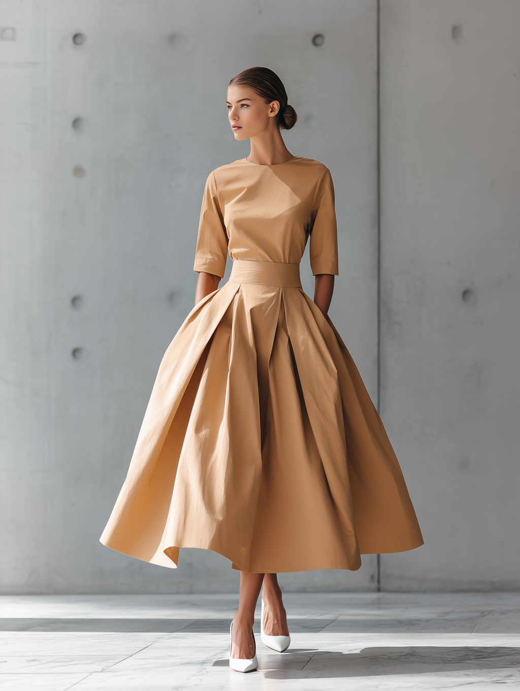 Camélia | Vestido Midaxi Elegante con Cintura Esculpida