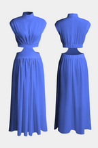Jocelyn Conjunto Largo Minimalista con Escote Alto y Abertura Lateral