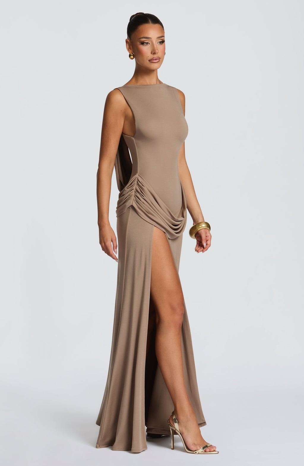 Vestido largo Bruna - Beige
