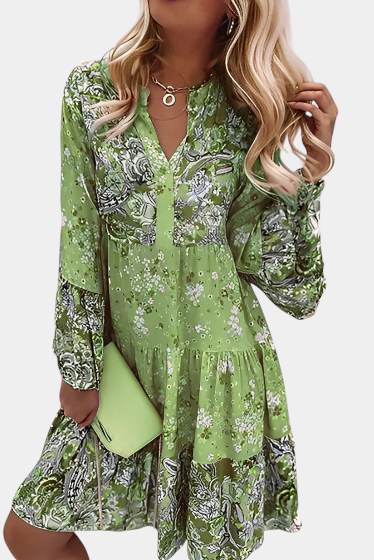 Vera Vestido Mini A-Line Floral Boho