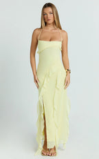 Felisa • Vestido Maxi Dobladillo con Volantes