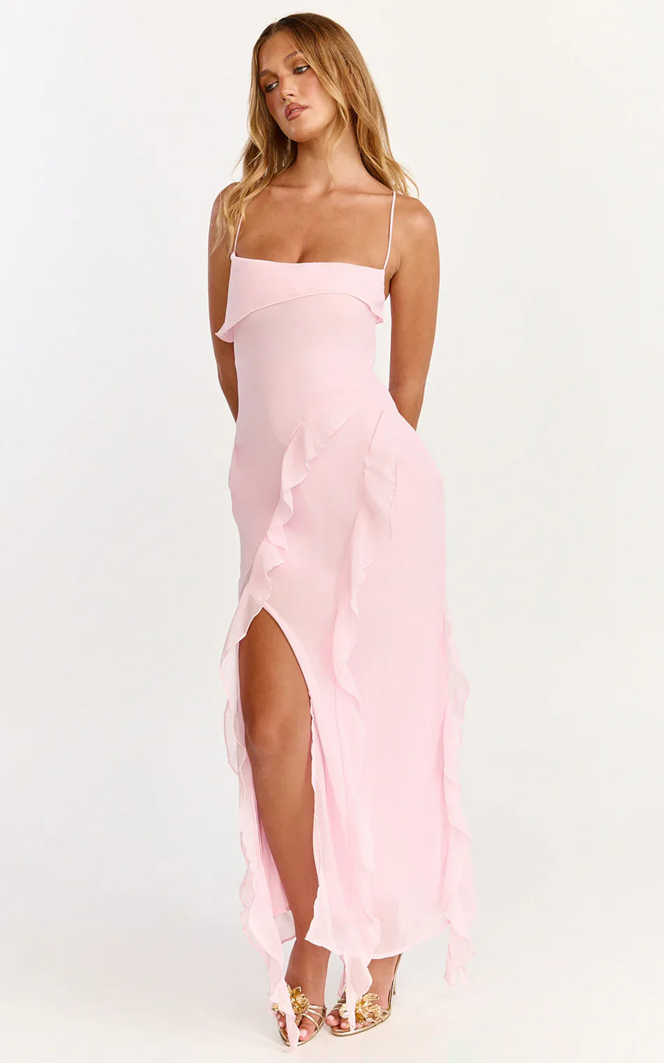 Felisa • Vestido Maxi Dobladillo con Volantes