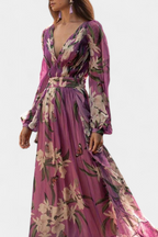 Roselle Vestido Floral Casual de Malla con Escote en V