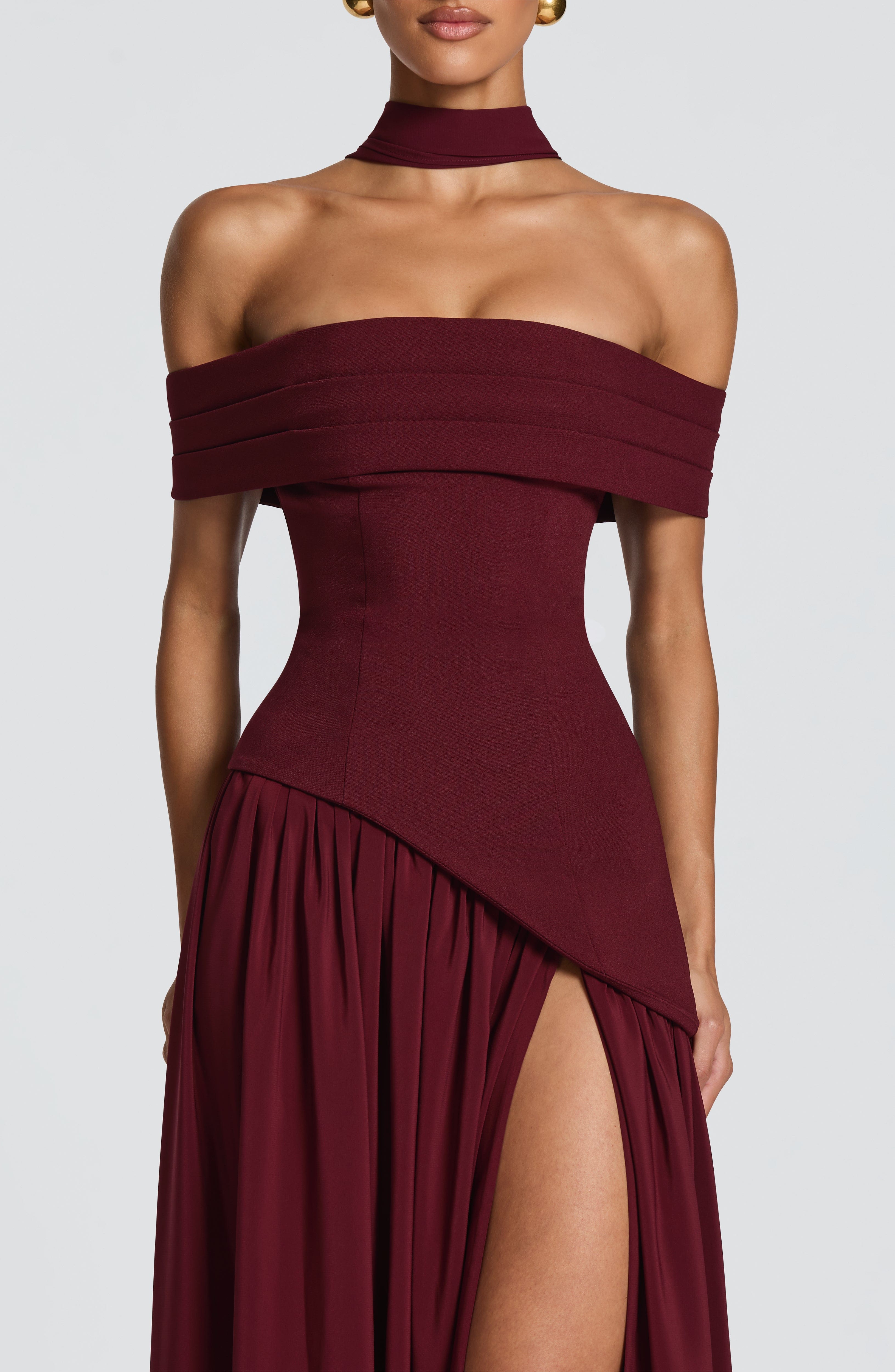 Vestido largo Delilah - Lacado cereza