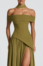 Vestido largo Delilah - Verde oliva intenso