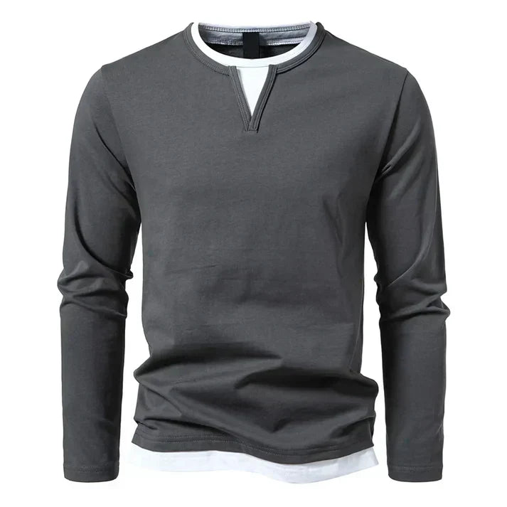 Rubén | Camiseta premium de manga larga en algodón peinado para hombre