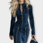 ADRIANA | Vestido Maxi Estructurado con Cremalleras