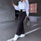 Camisa y Pantalón de traje holgado de moda para mujer (CONJUNTO)