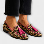 Lana Loafers Estampadas con Borlas Decorativas