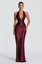 Vestido largo Elowen - Lacado cereza