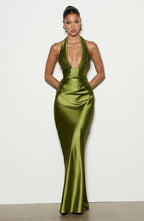 Vestido largo Elowen - Oliva