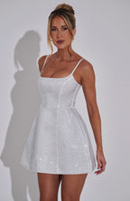 Vestido corto Emma color marfil