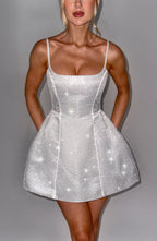 Vestido corto Emma color marfil