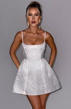 Vestido corto Emma color marfil