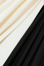 Slyune Vestido Maxi de Noche con Escote en V y Contraste