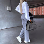 Camisa y Pantalón de traje holgado de moda para mujer (CONJUNTO)