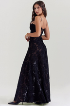 NOIR SEREN | Vestido Corsé de Terciopelo Floral