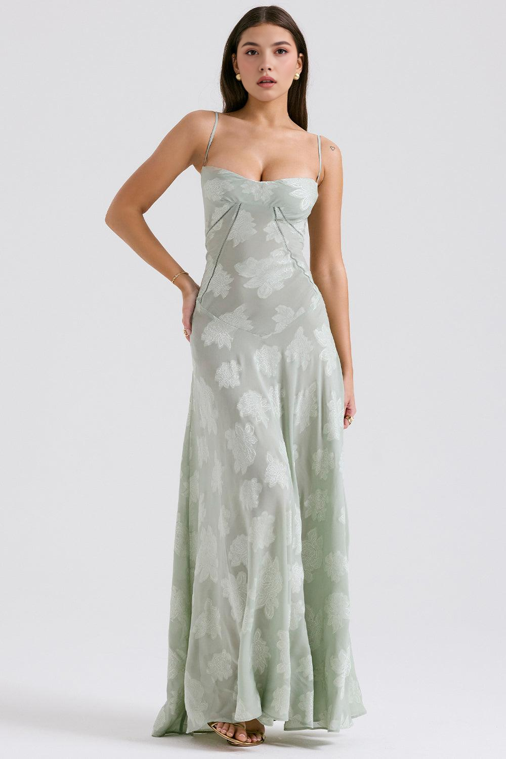 NOIR SEREN | Vestido Corsé de Terciopelo Floral