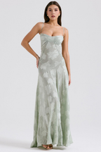 NOIR SEREN | Vestido Corsé de Terciopelo Floral