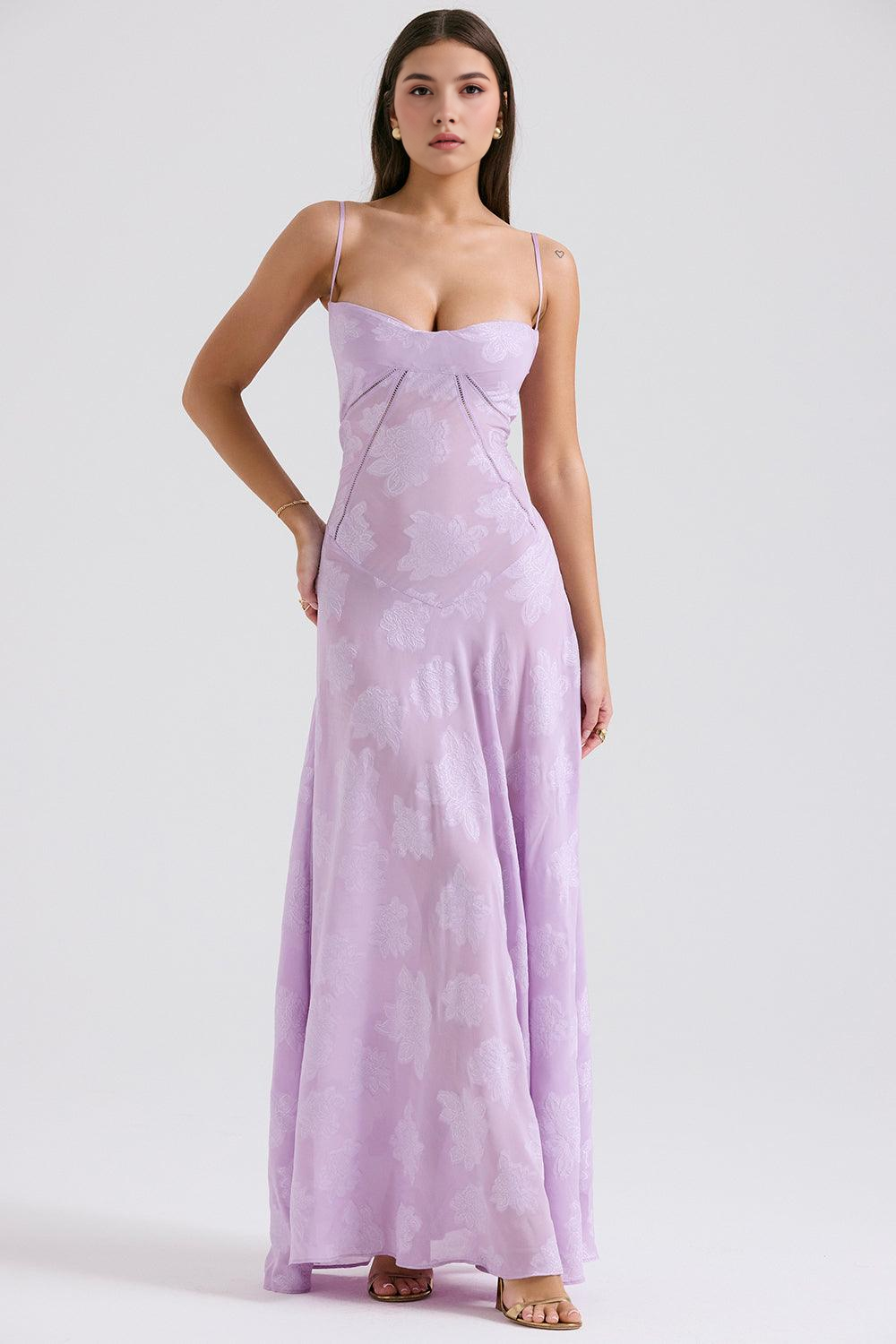 NOIR SEREN | Vestido Corsé de Terciopelo Floral