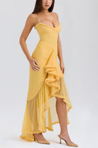 Roxanne Vestido de tirantes sin mangas con volantes