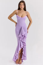 Roxanne Vestido de tirantes sin mangas con volantes