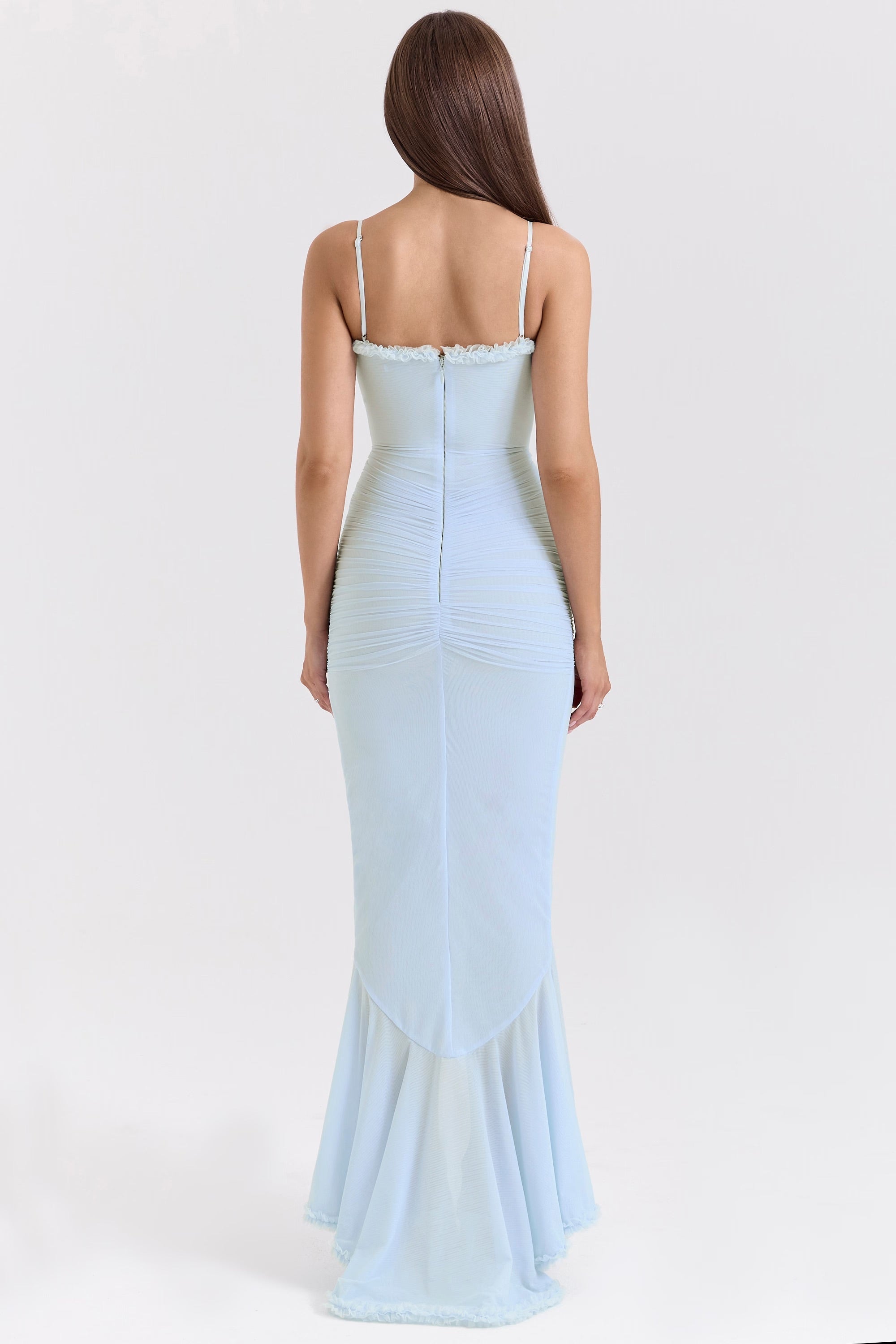 Roxanne Vestido de tirantes sin mangas con volantes