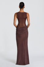 Vestido largo Gracelyn - Marrón ciruela