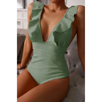 Monaco Mirage – Bañador elegante con volantes y escote bajo