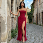 Ciara – Vestido maxi con corsé drapeado
