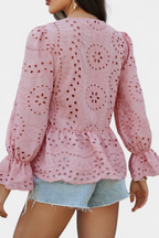 Kayden Blusa Bohemia de Encaje con Corte Fluido