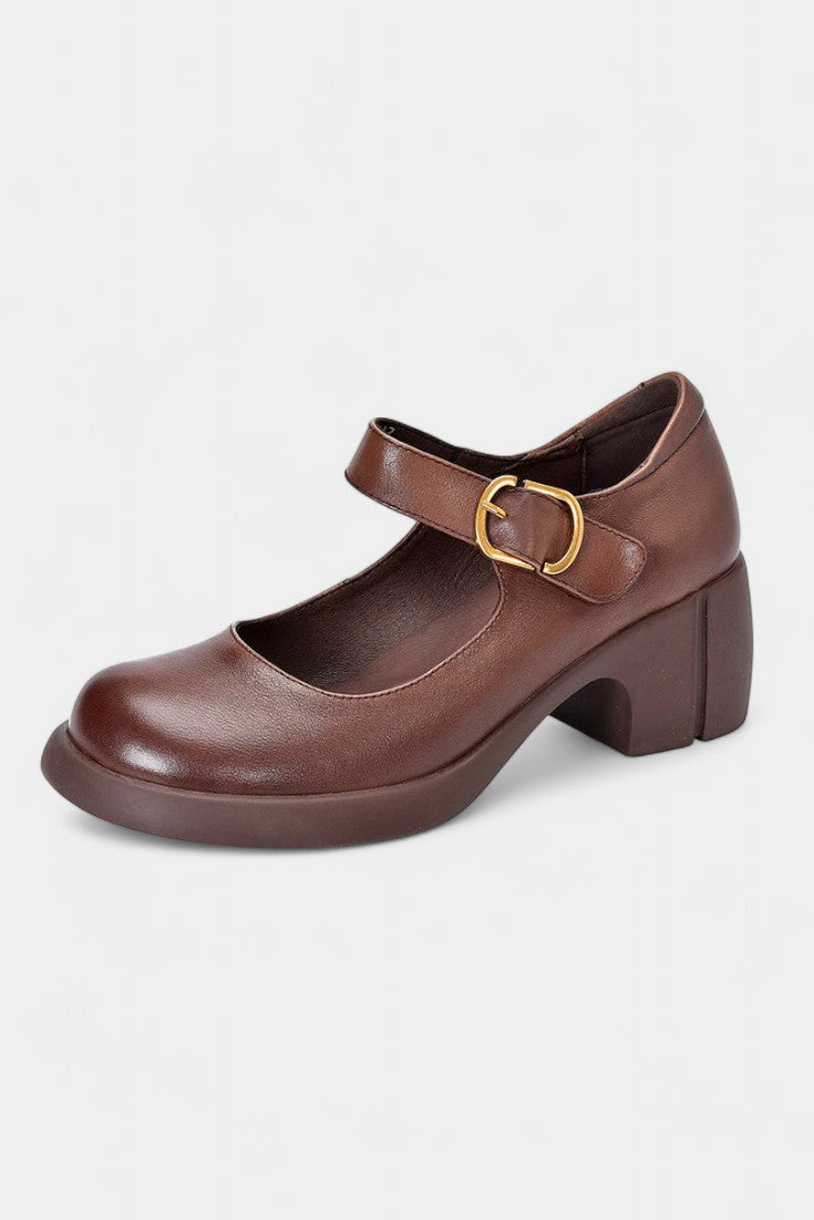 Agnes Zapatos Mary Janes de Cuero