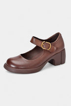 Agnes Zapatos Mary Janes de Cuero