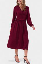 Faela Vestido Midi de Oficina con Lunares Suizos