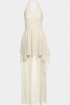 Hollis Vestido Largo con Escote Halter y Espalda Descubierta
