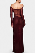 Dottie Vestido de Noche Off-Shoulder con Transparencias