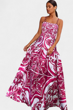 Ahria Conjunto de Baño Estampado con Vestido de Tirantes