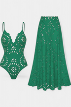 Ahria Conjunto con Falda y Detalle Floral Calado