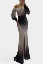 Julitta Vestido Maxi Ombre con Hombros Descubiertos